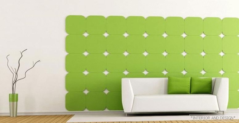 Nuanța verde în designul camerei de zi - fotografie 7