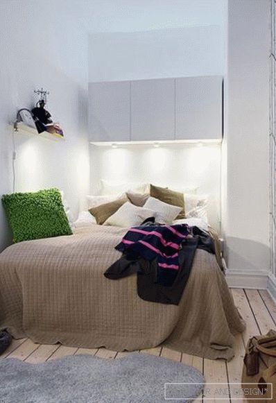 Design caracteristici ale unui dormitor mic, fără ferestre 3