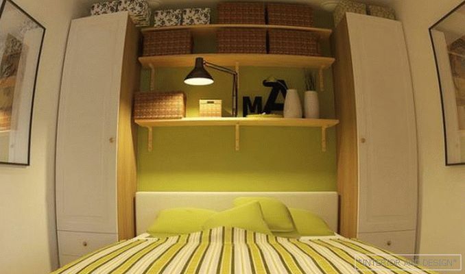 Imaginea de design a unui dormitor mic