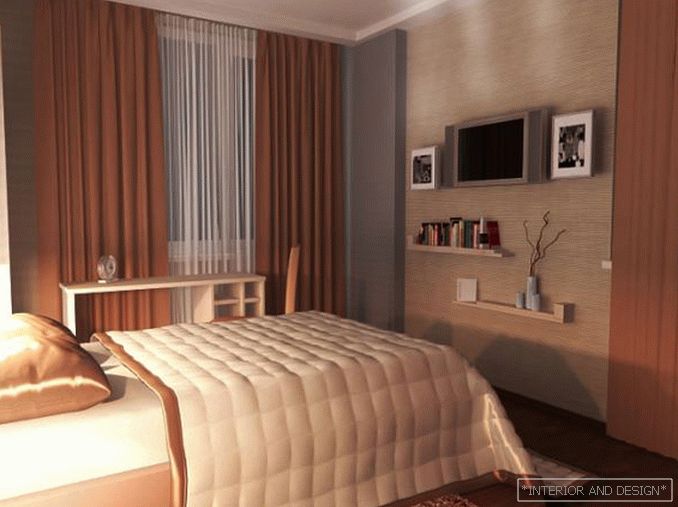 Imaginea de design a unui dormitor mic
