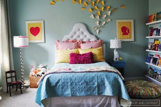 Fotografii ale dormitorului în nuanțe de albastru