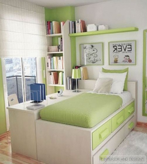 Dormitor în nuanțe de verde