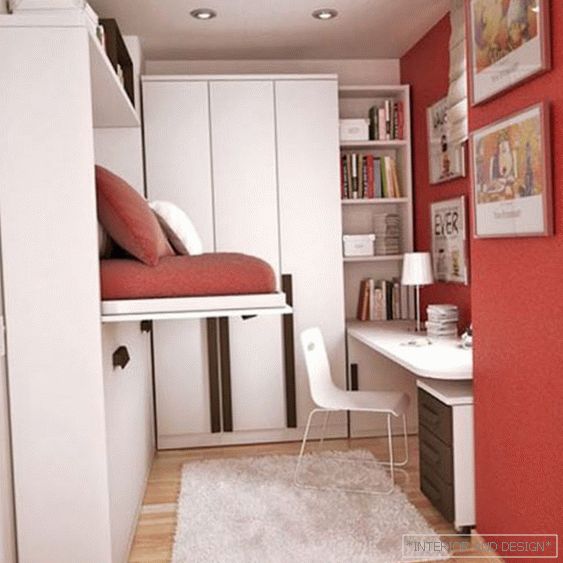 Dormitor în nuanțe de roșu / violet - фото