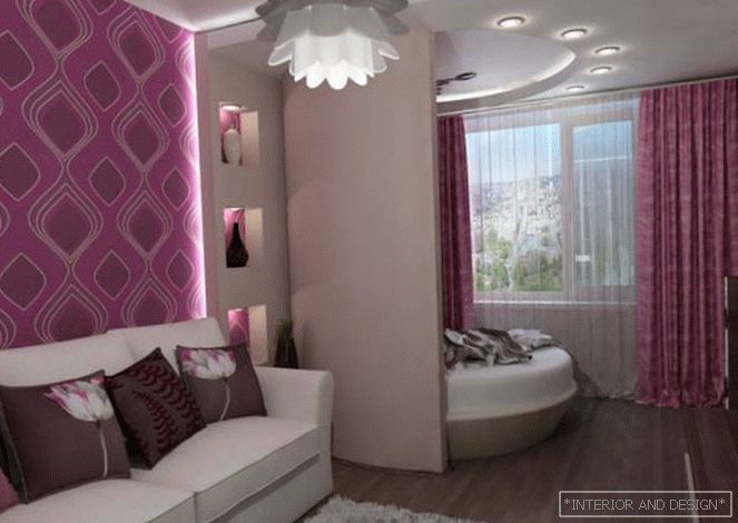 Dormitor, combinat cu un balcon sau loggie - fotografie