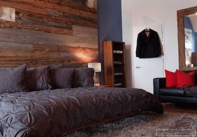 Perete de accent în dormitorul din lemn 2