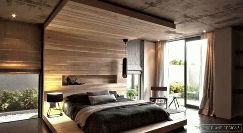 Perete de accent în dormitorul din lemn 9