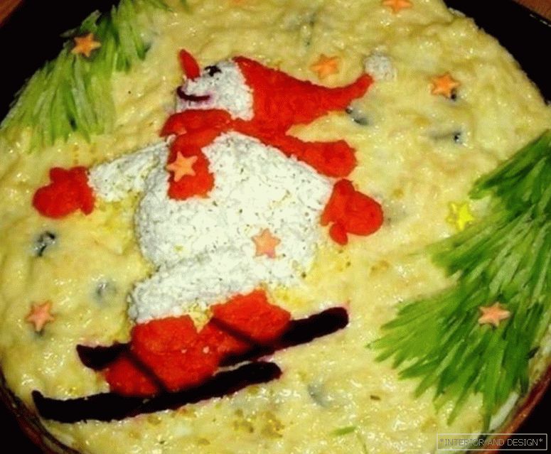 Salată de Crăciun om de zăpadă