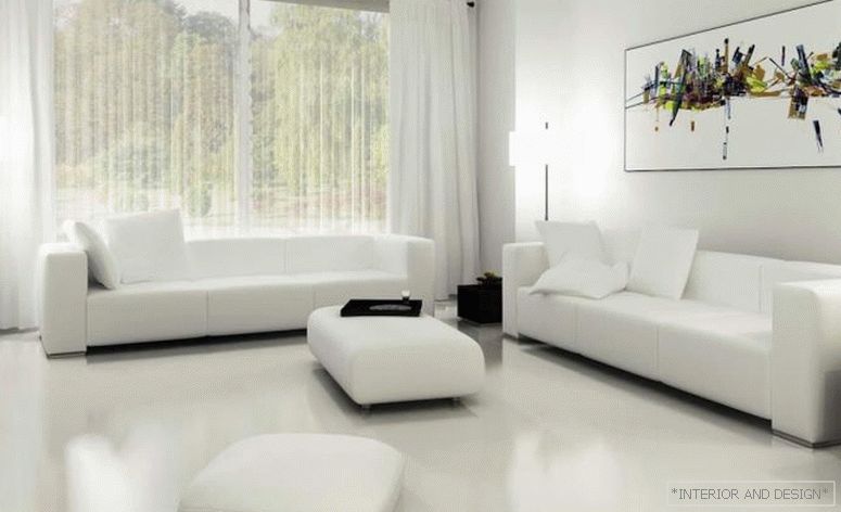 Perdele pentru camera de zi în stilul minimalismului 2