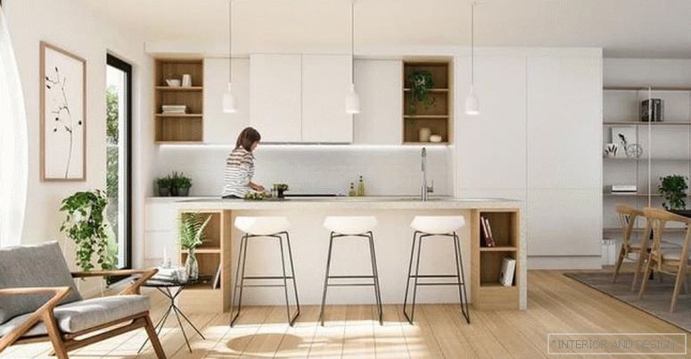 Perdele pentru bucătărie în stilul minimalismului 2