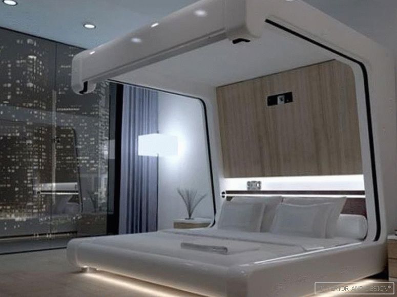 Perdele pentru dormitor în stilul high-tech 1
